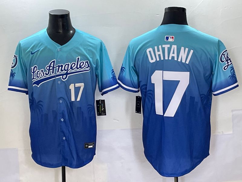 Men 2025 Los Angeles Dodgers 17 Ohtani Blue Nike MLB Jersey Daoqite style 4